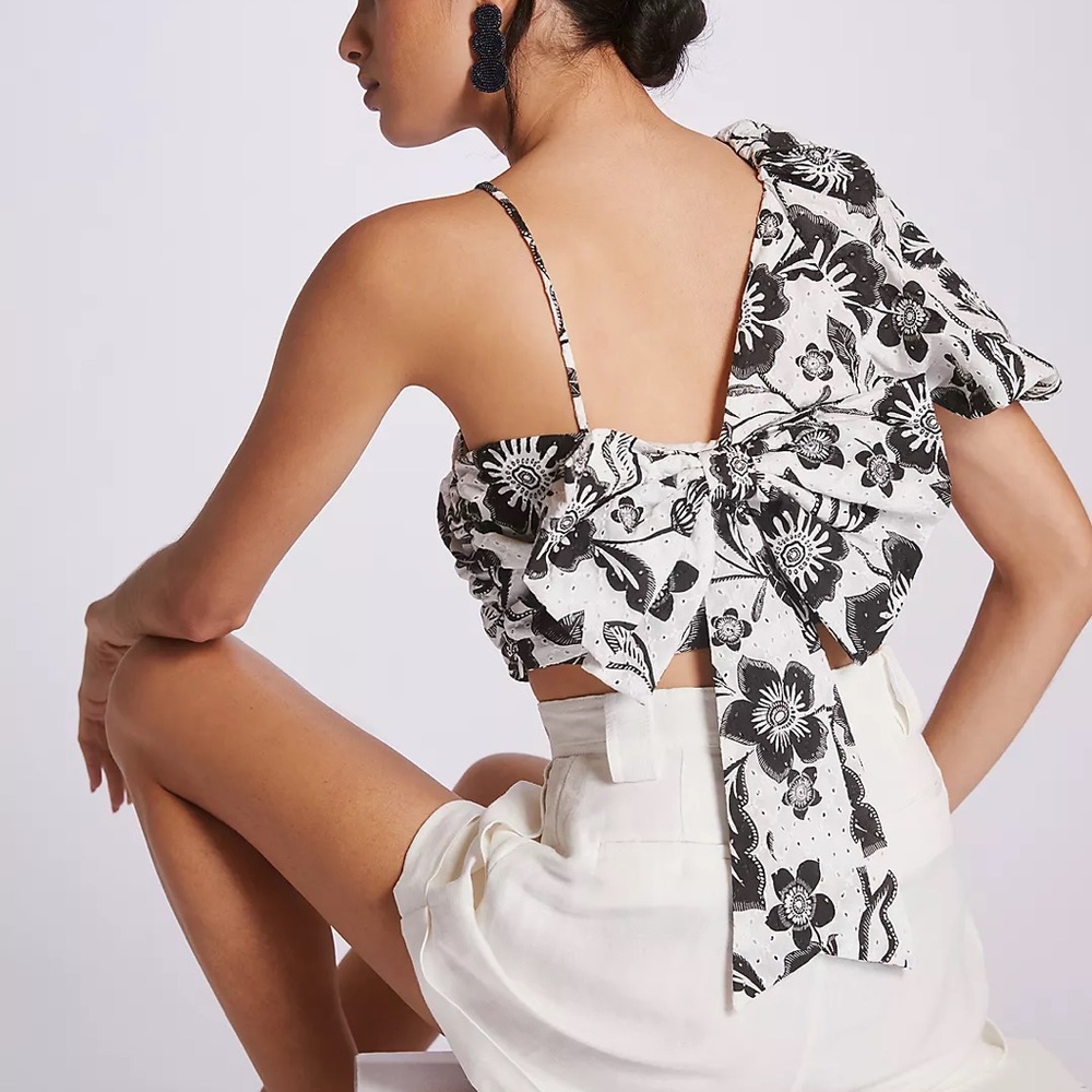 NWT Maeve by Anthropologie One-Shoulder Cropped Blouse